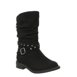 Faux Suede Girl's Riding Boots With Star Accents New With Tags